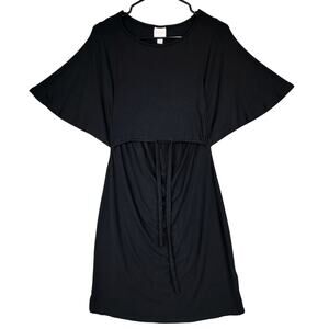 Boob Design Maternity Nursing Dress M Women Black Jersey Stretch Minimal Batwing